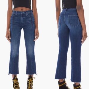 Mother Denim Insider Crop Step Fray in Good For You Medium Wash Jeans Size 27